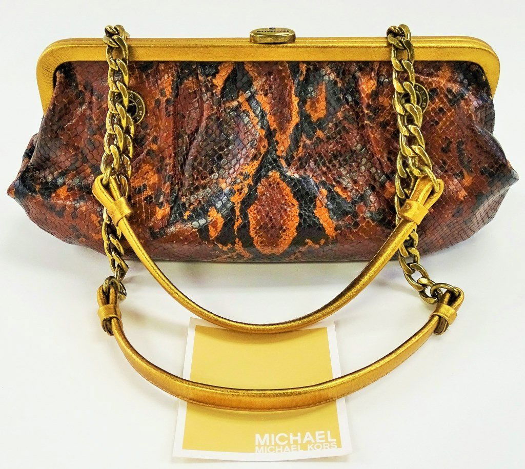 MICHAEL KORS SNAKESKIN LEATHER TOTE BAG (1 of 3)