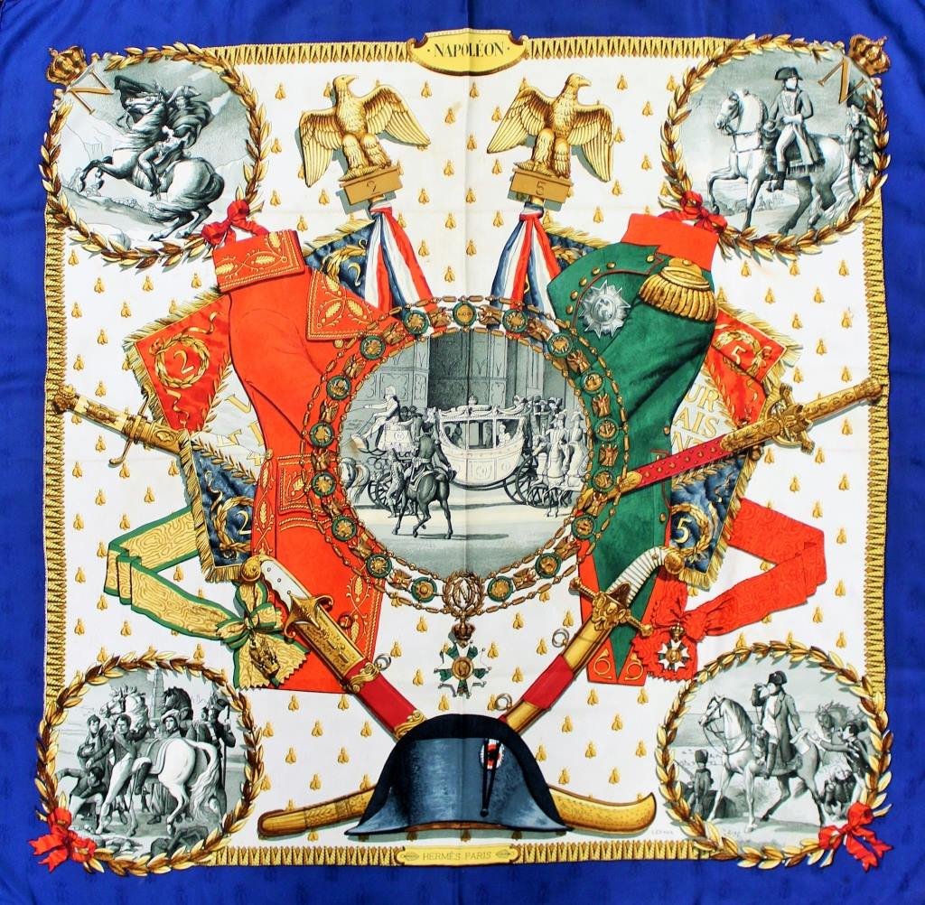 NAPOLEON HERMES PARIS LEDOUX SILK SHAWL SCARF (1 of 2)