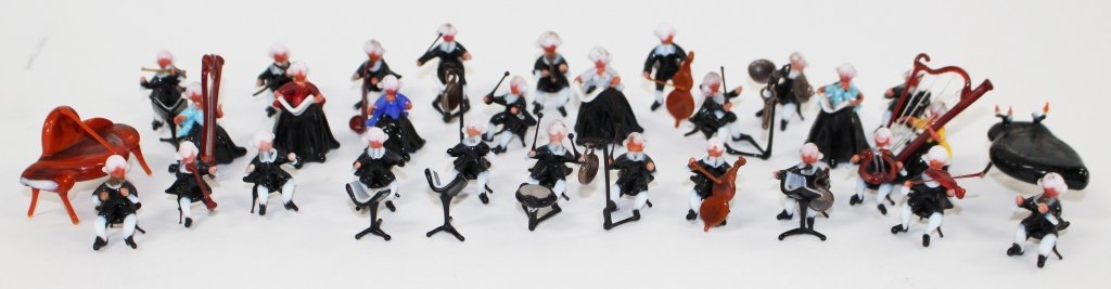 34 PIECE VENETIAN GLASS MINIATURE ORCHESTRA (1 of 6)