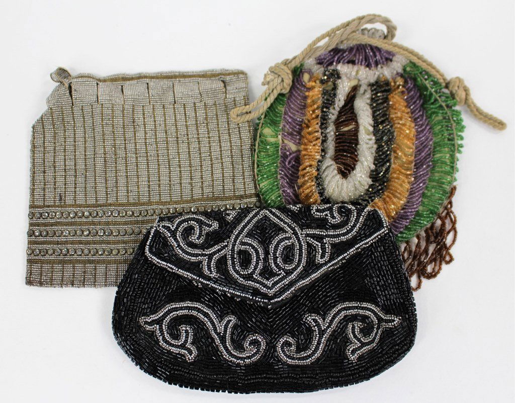 COLLECTION OF THREE ANTIQUE BEADED PURSES (1 of 1)