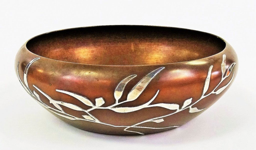 HEINTZ ART METAL SHOP STERLING ON BRONZE BOWL (1 of 4)