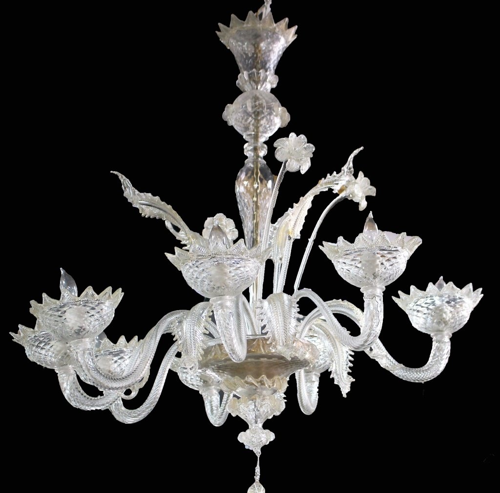 LARGE VINTAGE CRYSTAL VENETIAN 8 ARMED CHANDELIER (1 of 1)