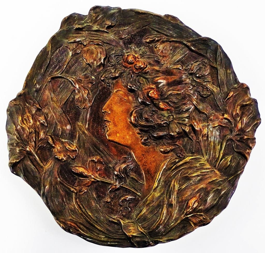 ART NOUVEAU TERRACOTTA PLAQUE ERNEST WHALLIS (1 of 3)