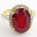 GGA CERTIFIED 9.05 CT OVAL CUT RUBY AND 14KT RING