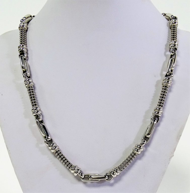 ORNATE 14KT WHITE GOLD MEN'S NECKLACE