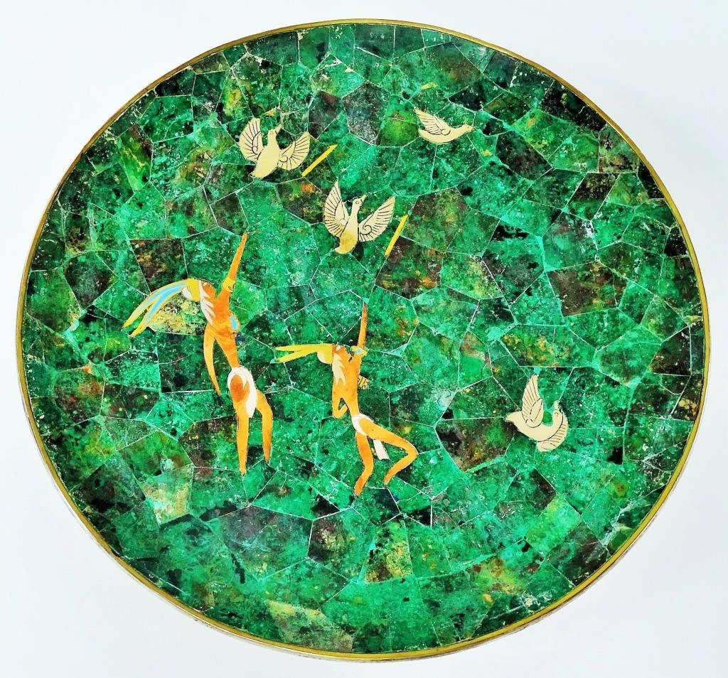 LOS CASTILLO TAXCO FOOTED CRUSHED STONE CHARGER (1 of 3)