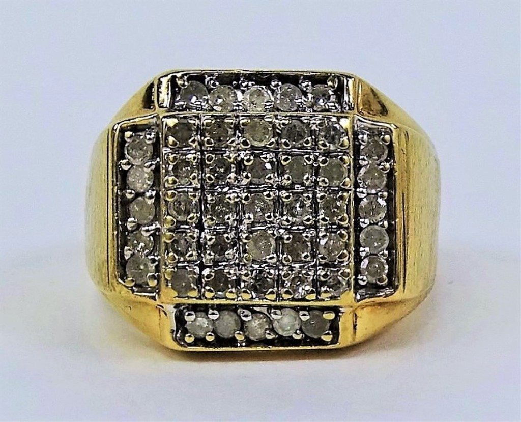 MEN'S 10KT YELLOW GOLD 1CT DIAMOND RING (1 of 4)