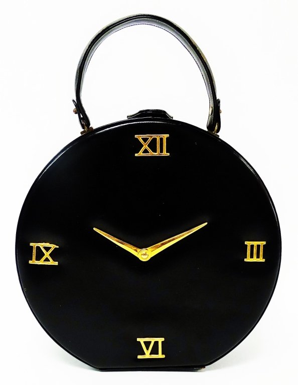 VINTAGE 50/60 ROUND HATBOX CLOCK FACE PURSE (1 of 8)