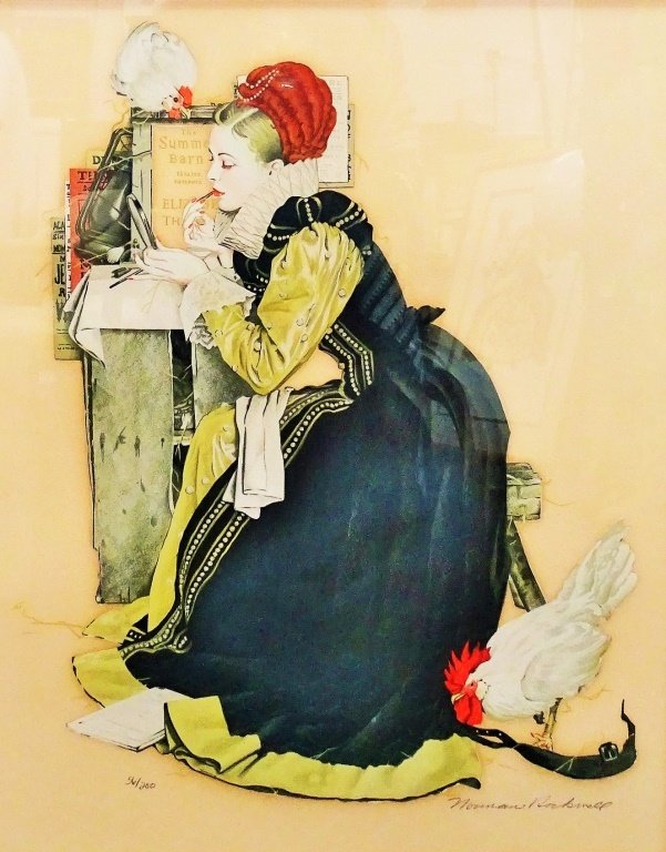 NORMAN ROCKWELLS ORIGINAL LITHOGRAPH PRETTY WOMAN (1 of 3)