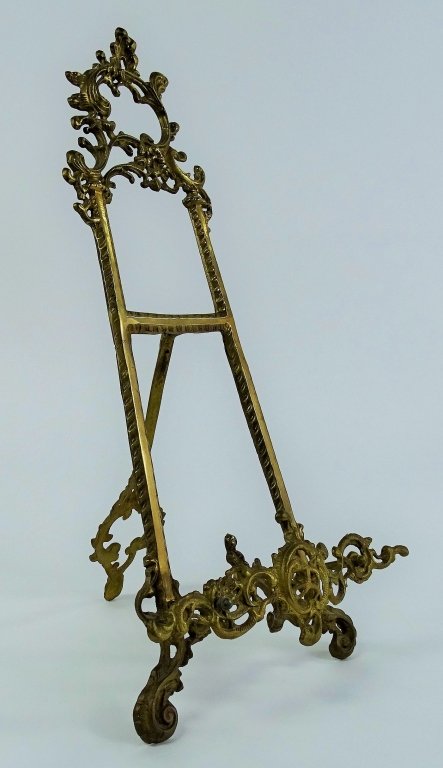 TALL VICTORIAN STYLE BRASS EASEL (1 of 2)