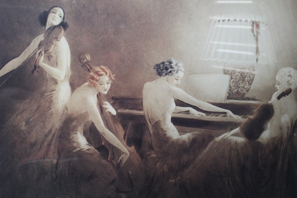 LOUIS ICART PRINT TITLED 'MELODY HOUR' (1 of 4)