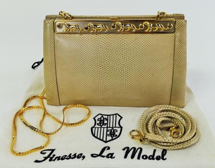 FINESSE LA MODEL TIGER EYE SNAKESKIN CLUTCH (1 of 5)