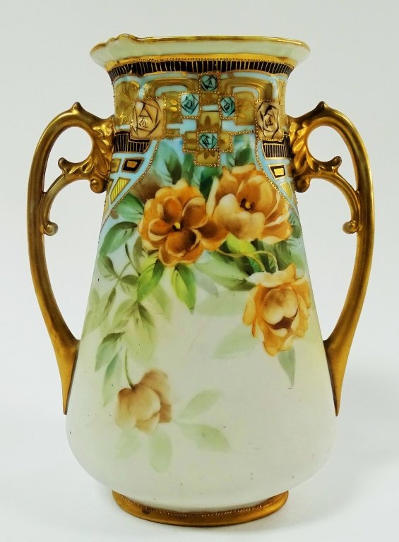 NIPPON HAND PAINTED PORCELAIN VASE (1 of 3)