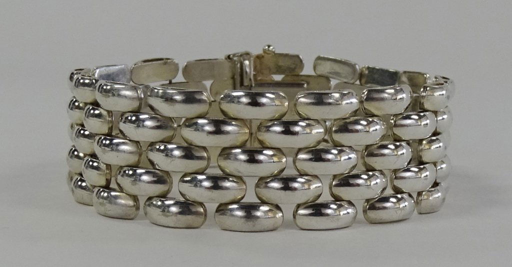 HEAVY MENS ITALIAN STERLING SILVER LINK BRACELET (1 of 4)