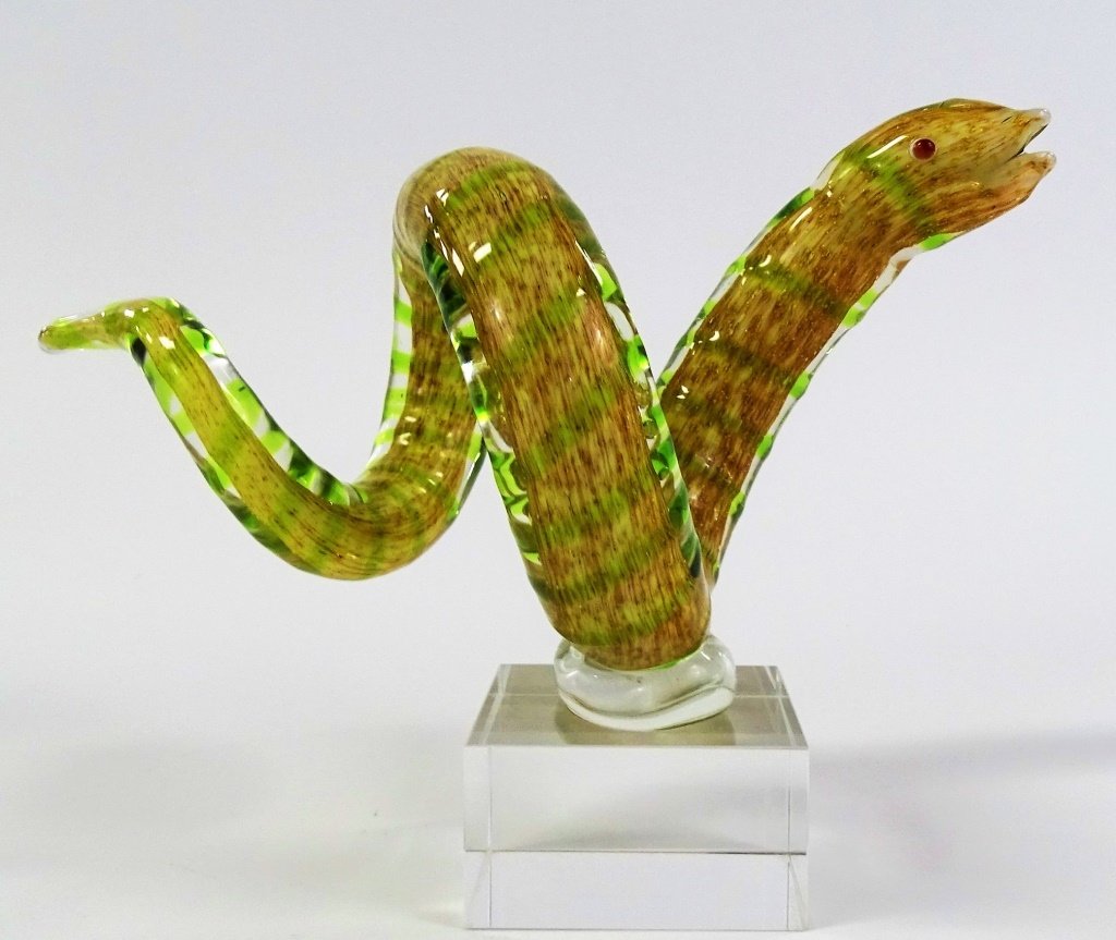 MURANO ITALY BLOWN ART GLASS ELECTRIC EEL FIGURE (1 of 4)