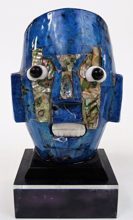 MEXICAN MASK ABALONE& TURQUOISE VENEER (1 of 3)