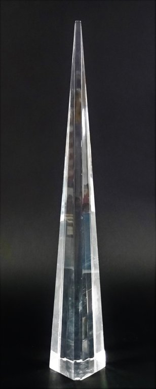 TALL LUCITE OBELISK SCULPTURE (1 of 2)