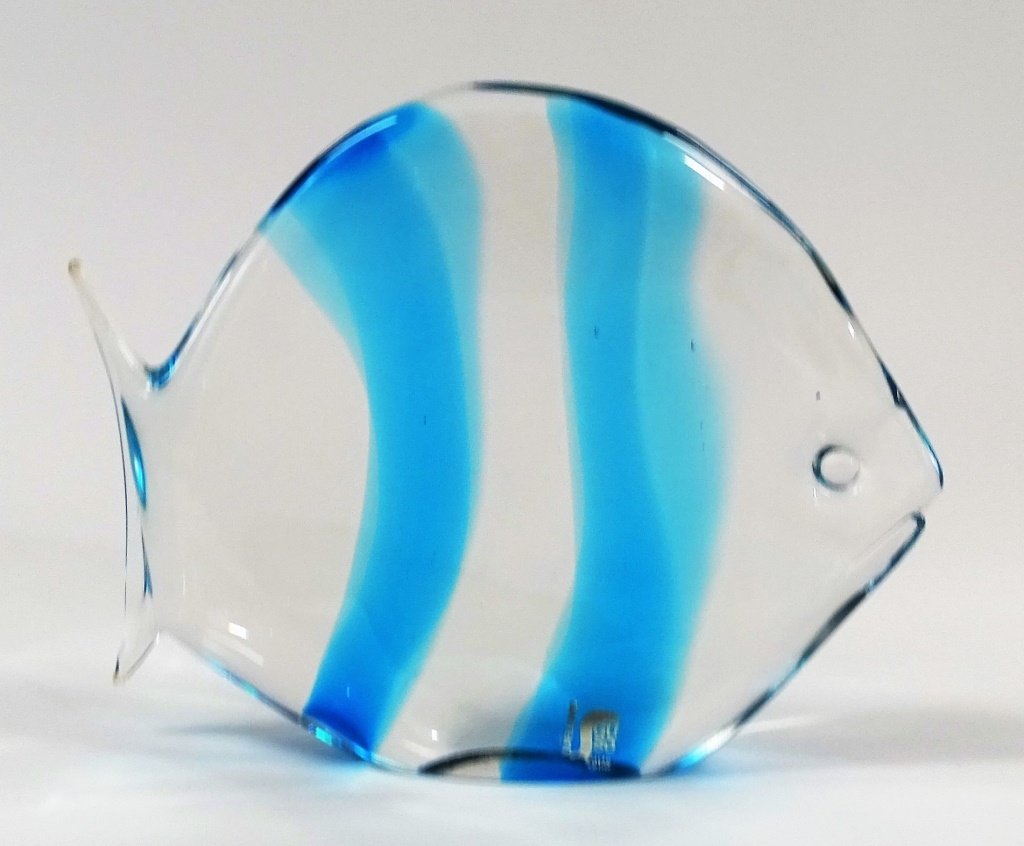 MURANO STRIPED FISH GLASS SCULPTURE (1 of 3)