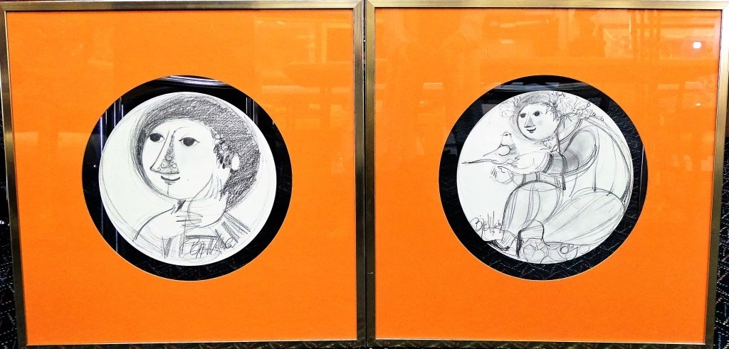 PAIR BJORN WIINBLAD CIRCULAR PRINTS (1 of 4)