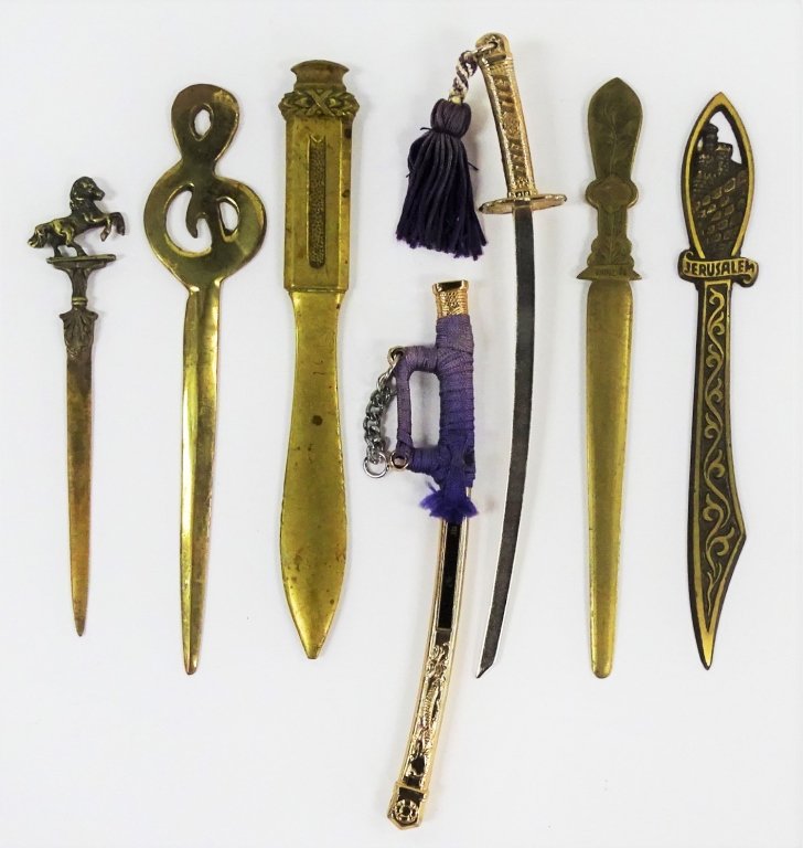 6 VINTAGE METAL LETTER OPENERS (1 of 2)