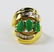 LADIES VINTAGE 18KT YG GREEN JADE & DIAMOND RING