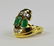 LADIES VINTAGE 18KT YG GREEN JADE & DIAMOND RING - 2