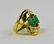 LADIES VINTAGE 18KT YG GREEN JADE & DIAMOND RING - 3