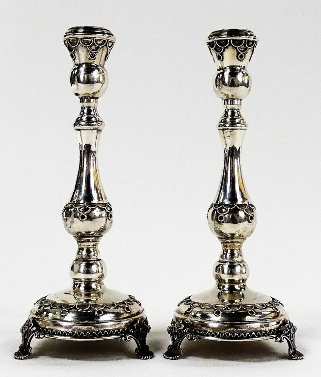 PAIR OF ACHSAH STERLING SILVER CANDLESTICKS (1 of 2)