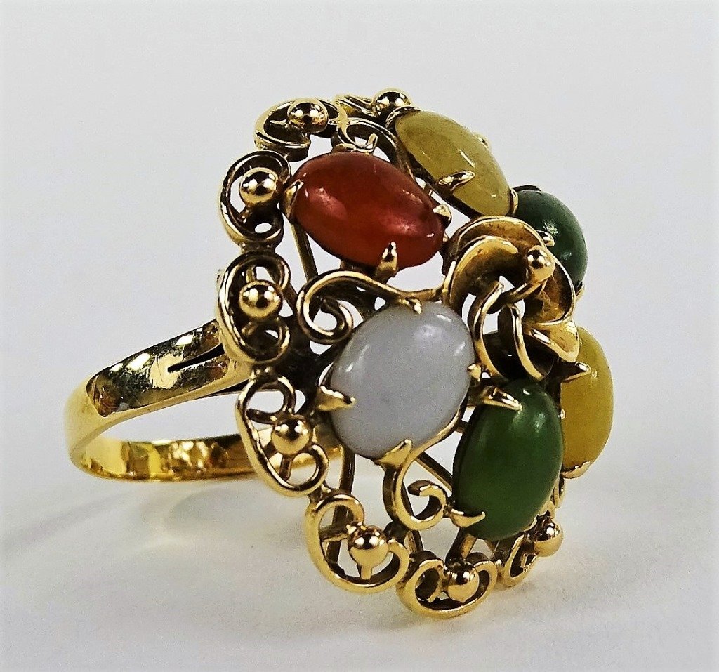 WOMAN'S 14K GOLD & CABOCHON COCKTAIL RING (1 of 4)