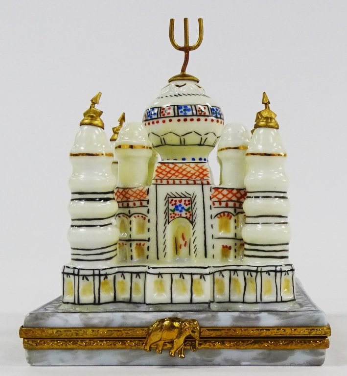 LARGE LIMOGES PILL BOX OF THE TAJ MAHAL (1 of 5)