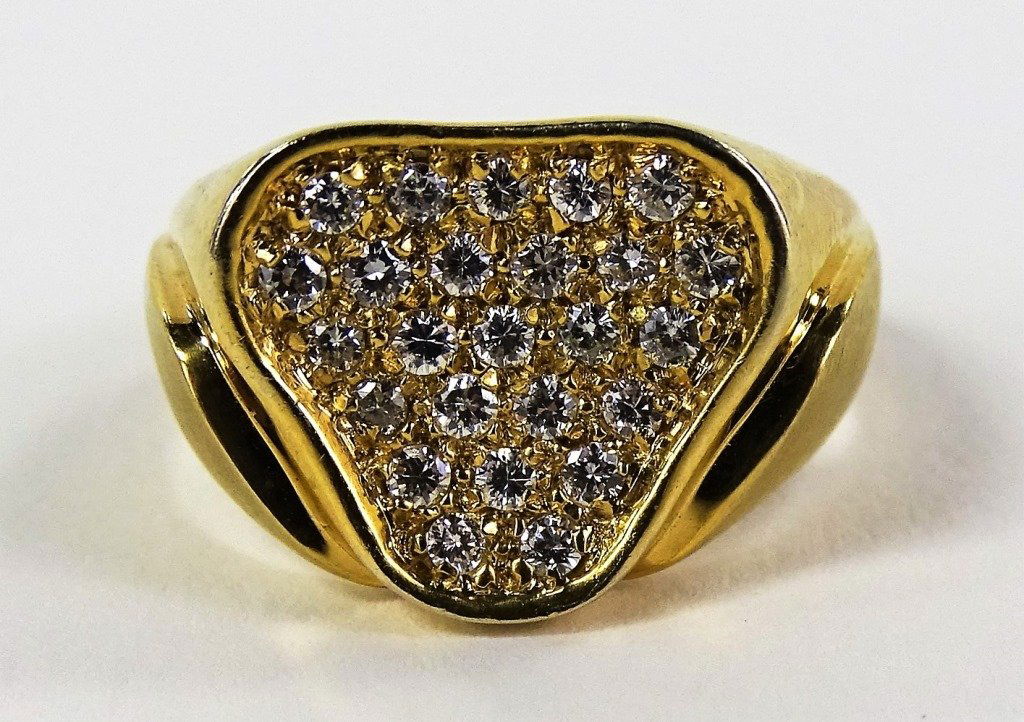 LADIES 14KT YELLOW GOLD DIAMOND HEART SHAPE RING (1 of 4)