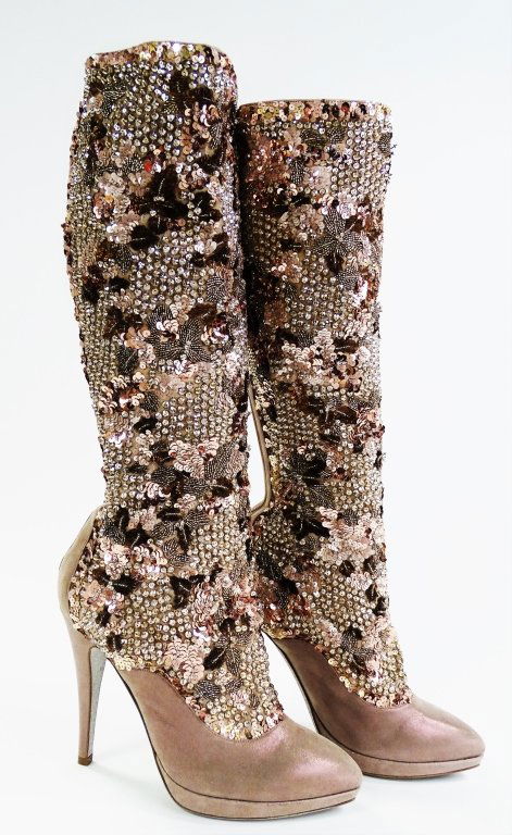 RENE CAOVILLA WOMAN'S BEADED KNEE BOOT (1 of 5)