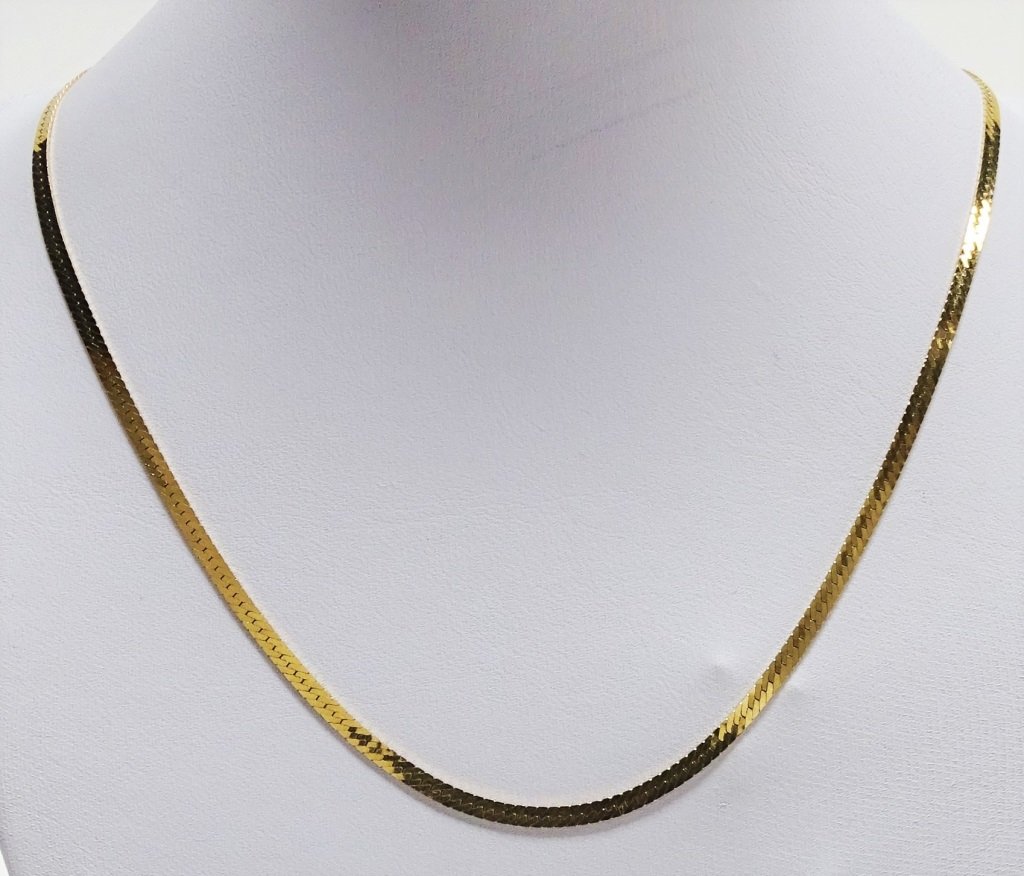 14KT YELLOW GOLD FLAT ITALIAN OMEGA CHAIN NECKLACE (1 of 3)