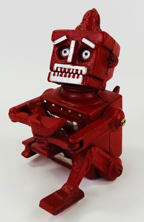 CAST IRON ROBERT THE ROBOT MECHANICAL BANK HUBLEY (1 of 5)