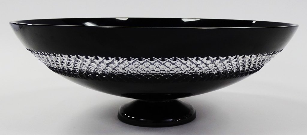 LARGE WATERFORD GLASS BOWL JOHN ROCHA BLACK SERIES (1 of 4)
