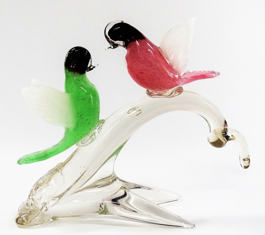 MURANO ITALY BLOWN ART GLASS BIRD GROUP (1 of 2)