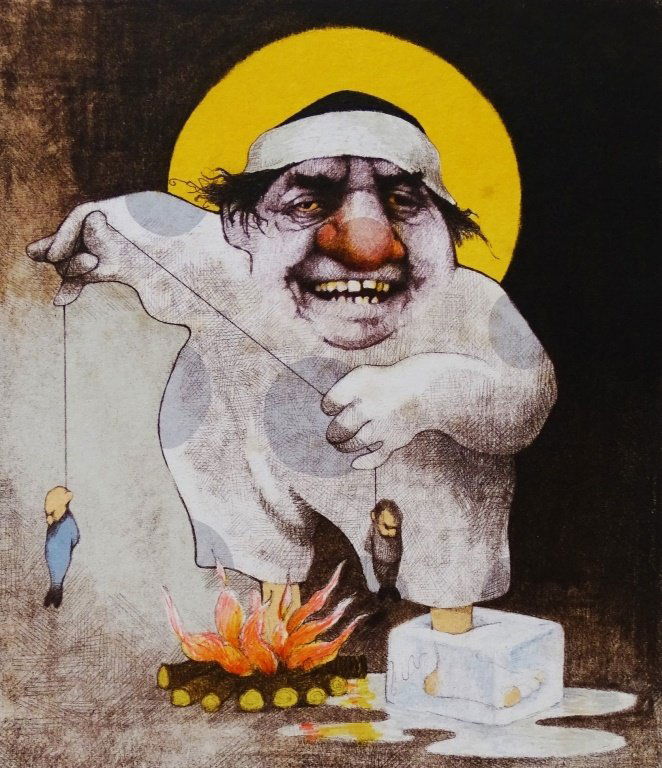 UNFRAMED ORIGINAL CHARLES BRAGG LITHOGRAPH (1 of 3)