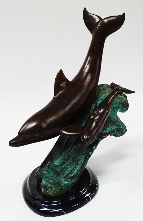 LEONARDO RISSO BRONZE DOLPHIN FAMILY GROUPING (1 of 4)