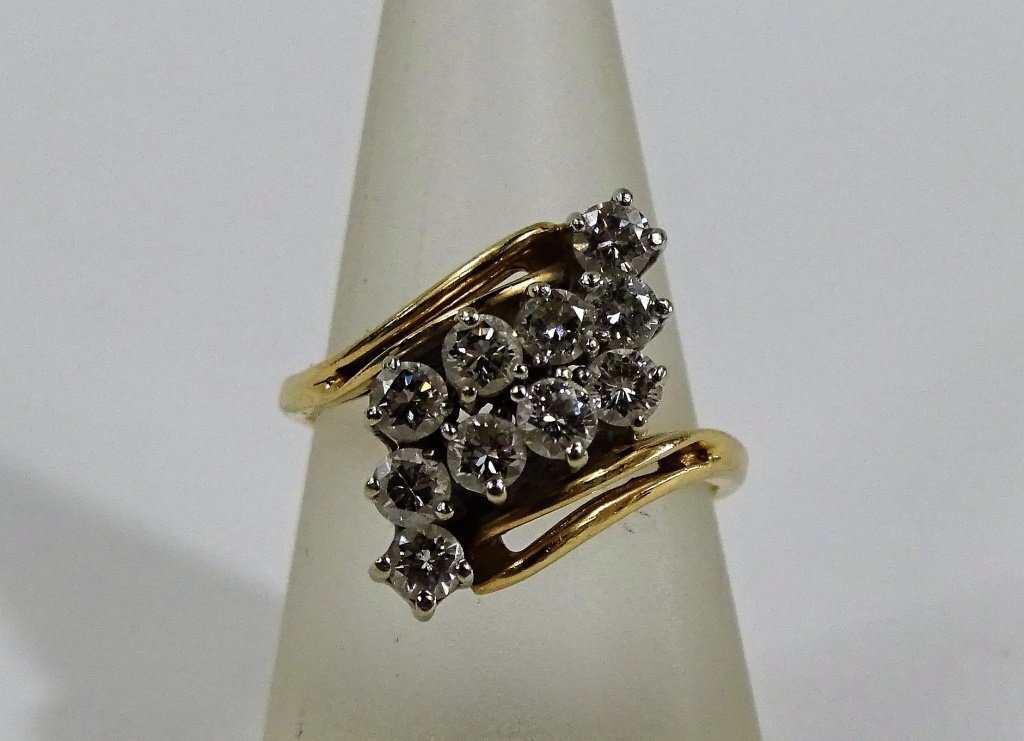 LADIES 14KT YELLOW GOLD DIAMOND COCKTAIL RING (1 of 3)