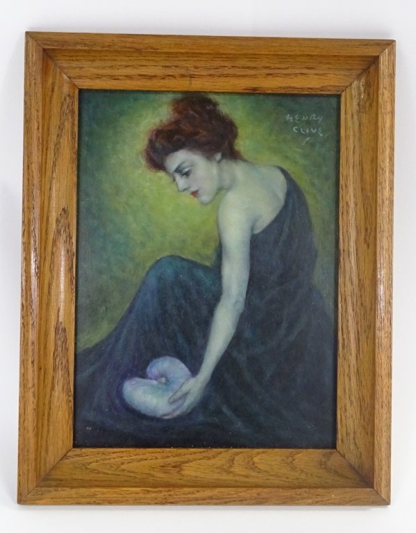 HENRY CLIVE PORTRAIT OF A WOMAN OIL ON BOARD (1 of 3)