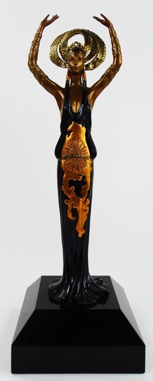 ERTE, BRONZE SCULPTURE, TITLED "TRIUMPH",: Erte bronze sculpture titled "TRIUMPH". Measures 21 3/4" Tall: Cast by Chalk and Vermilion, 1987. #2945/375. Signed. Will not ship can refer local shippers.