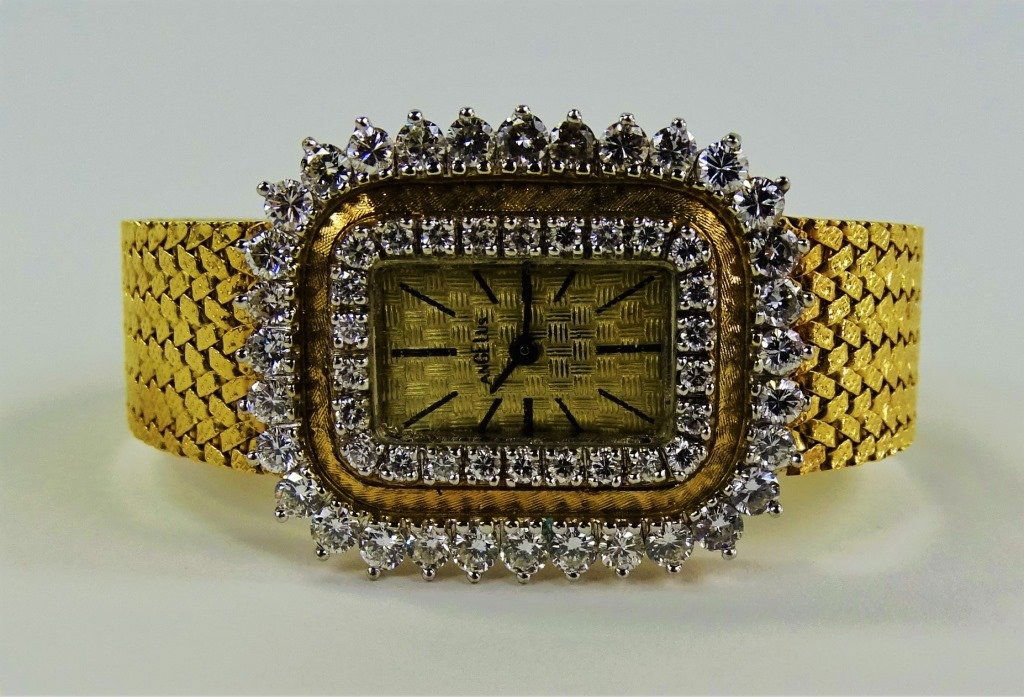 LADYS VINTAGE ANGELUS 14KT GOLD DIAMOND WATCH (1 of 5)
