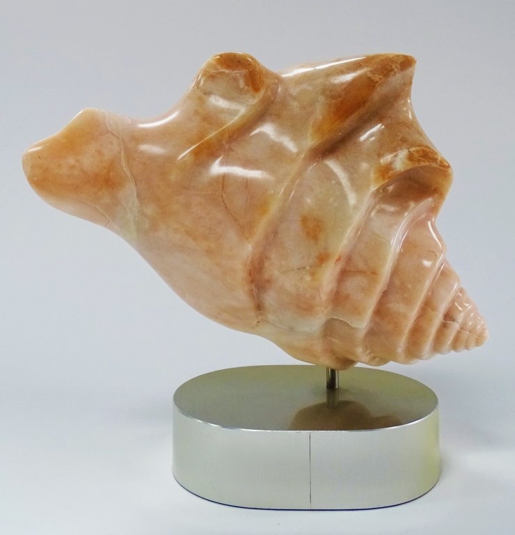 ANNE HARRIS PINK CONCH SHELL MARBLE SCULPTURE (1 of 2)