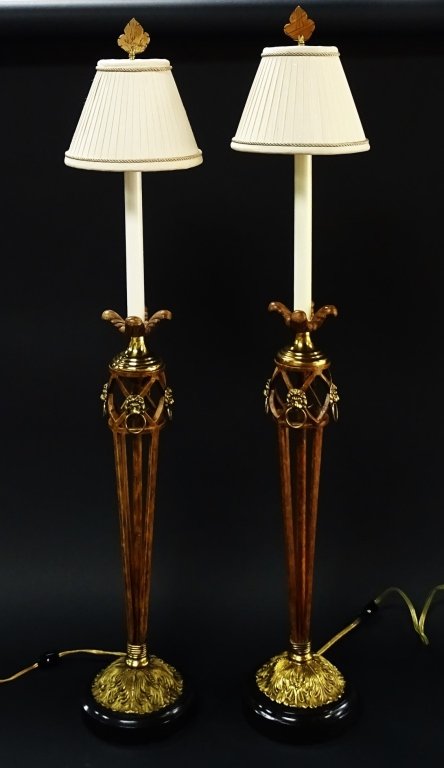 PR OF MAITLAND SMITH DECORATIVE CANDLESTICK LAMPS (1 of 2)