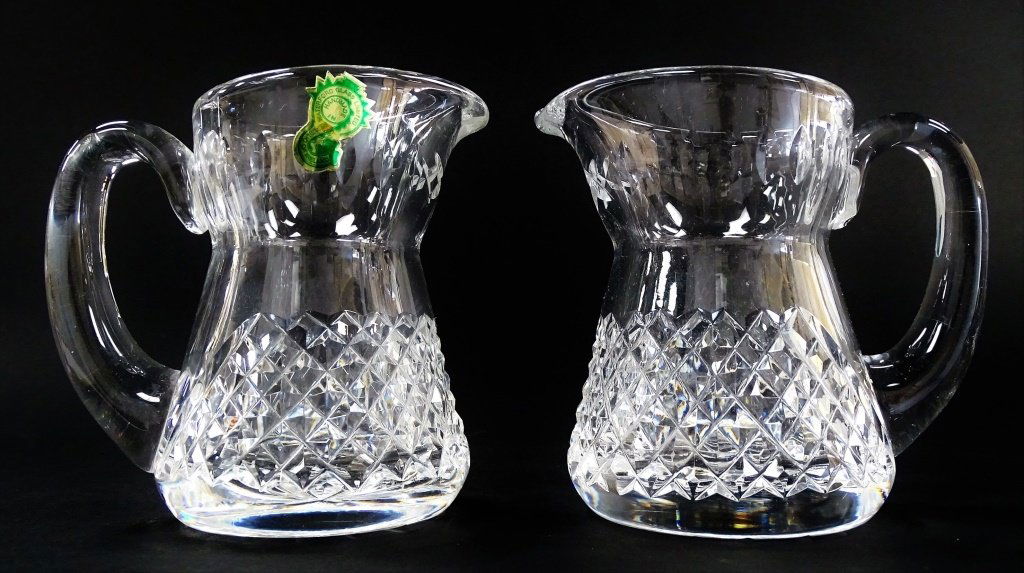 PR SIGNED WATERFORD CUT CRYSTAL CREAMER PITCHERS (1 of 3)