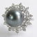 LADIES 14KT WG TAHTIAN BLACK PEARL & DIAMOND RING