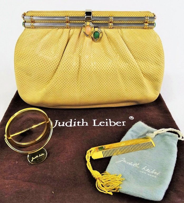 JUDITH LEIBER BIEGE SNAKESKIN CLUTCH (1 of 6)