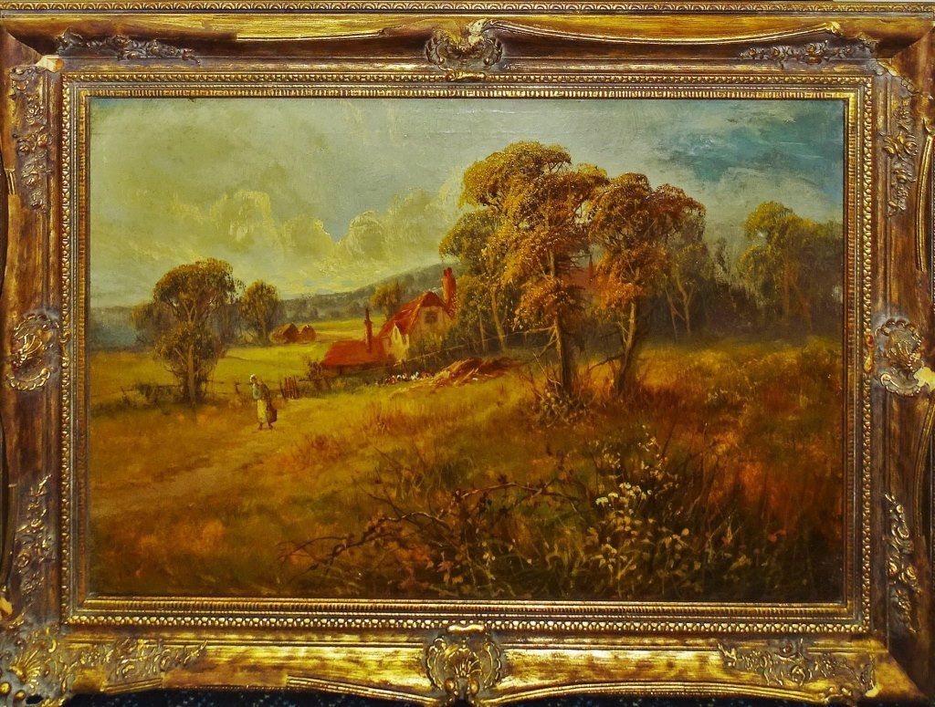 LATE 19TH C. LANDSCAPE OIL/CANVAS SIGNED V. TALBOR (1 of 4)