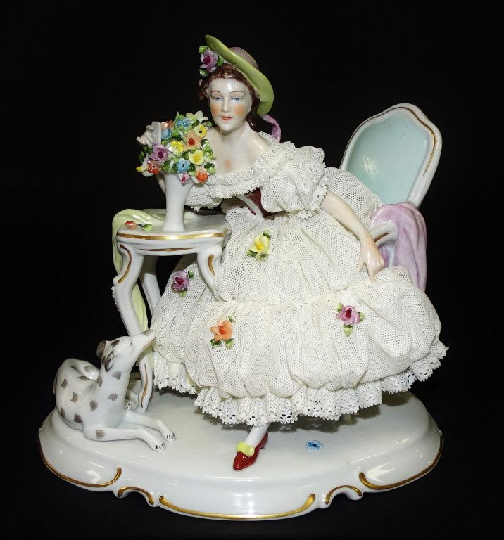 LARGE DRESDEN PORCELAIN FIGURINE GROUPING (1 of 4)