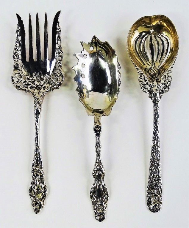 3PCS UNIQUE AMERICAN STERLING SILVER FLATWARE (1 of 3)